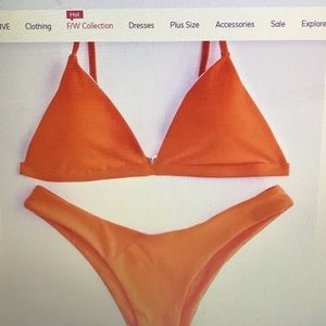 Neon orange triangle bikini